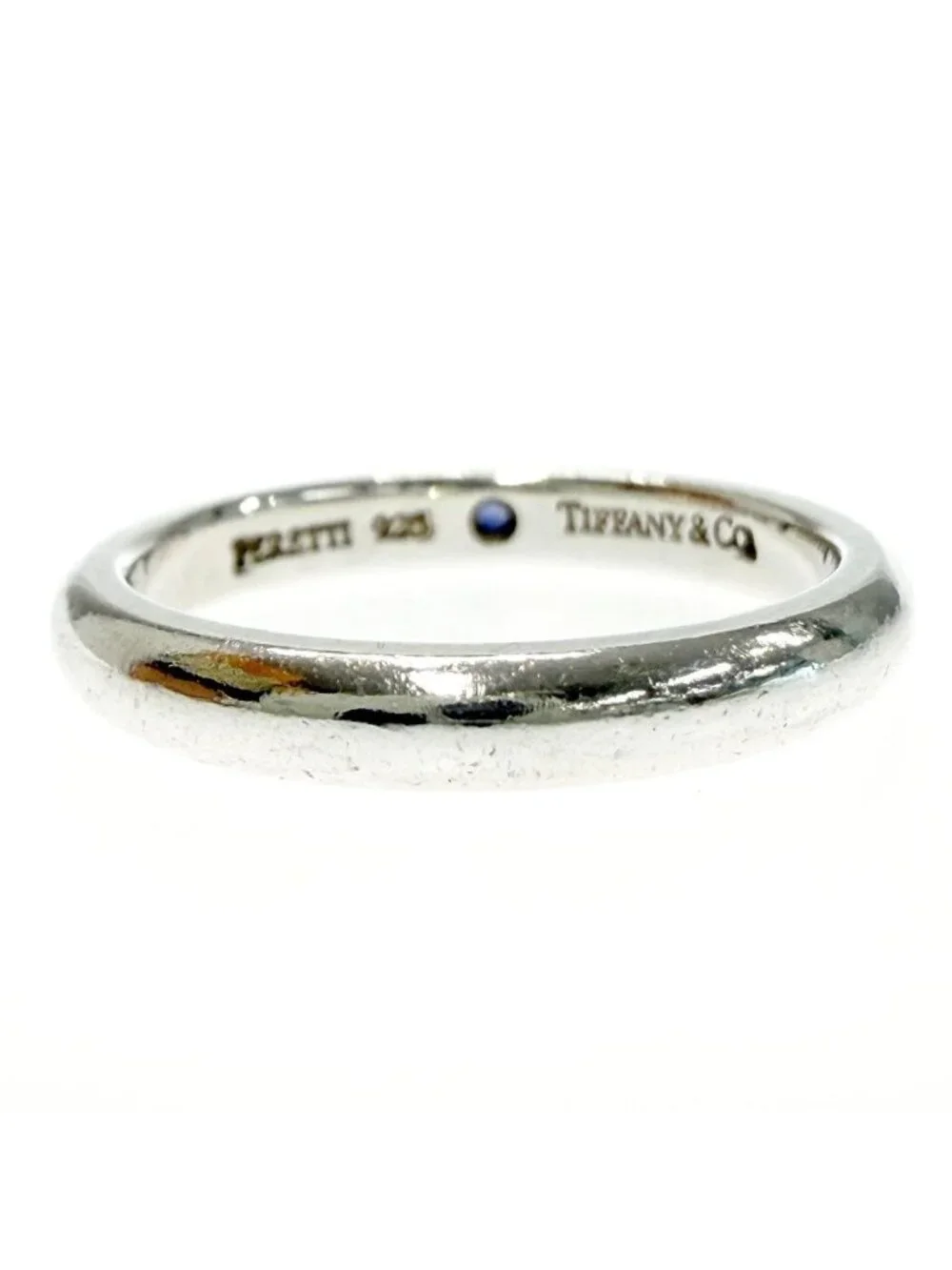 Tiffany & Co Silver Stacking Band Ring Blue